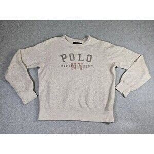 VTG. Polo Ralph Lauren Sweatshirt Men Lg. Grey Athletic Dept 90'S Athleisure
